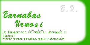 barnabas urmosi business card